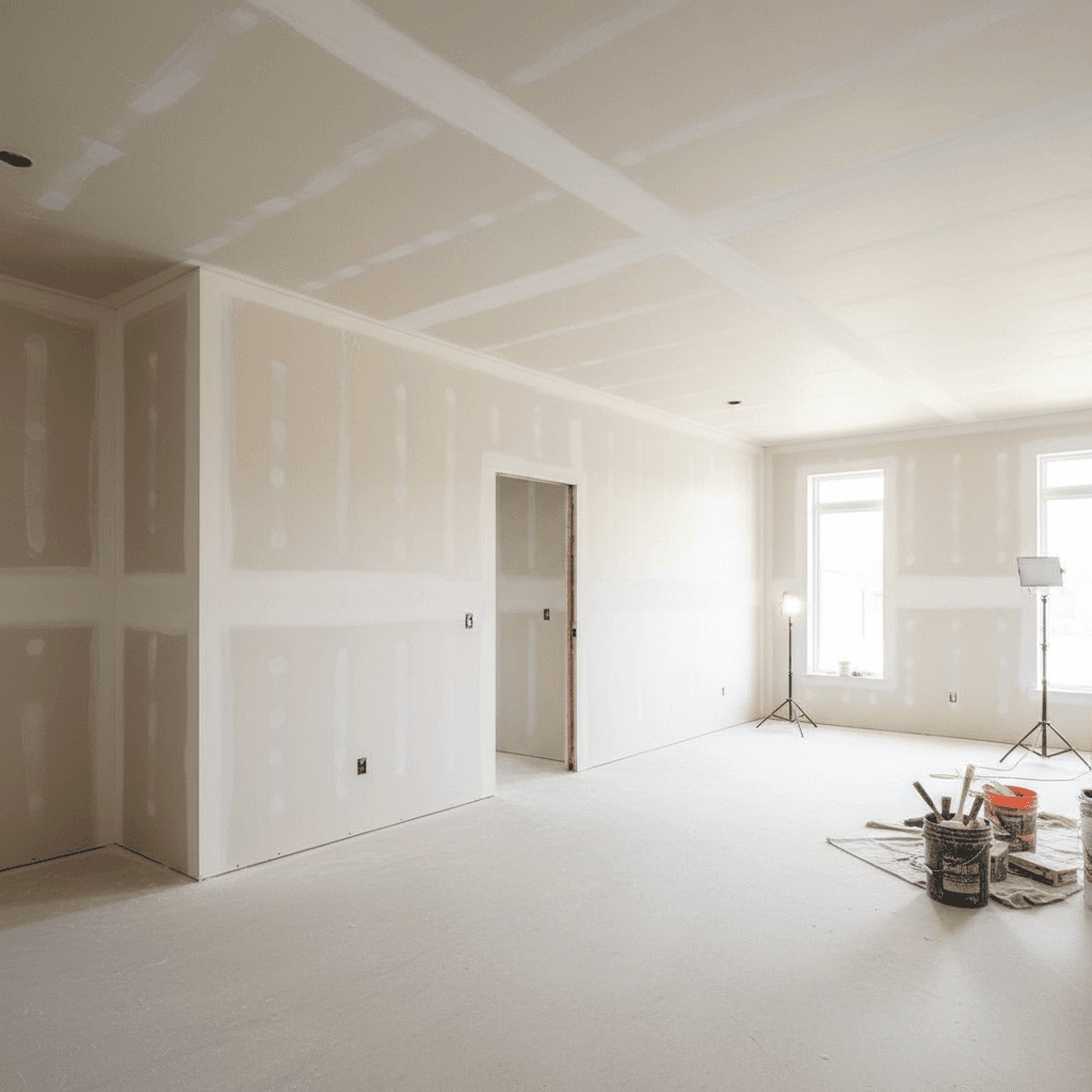 Complete residential drywall installation project