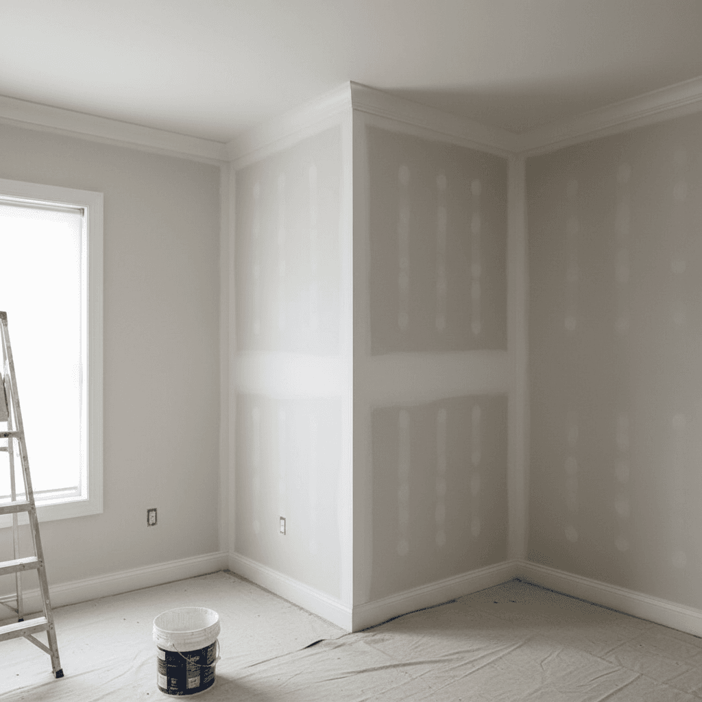 Completed residential drywall finishing in room corner