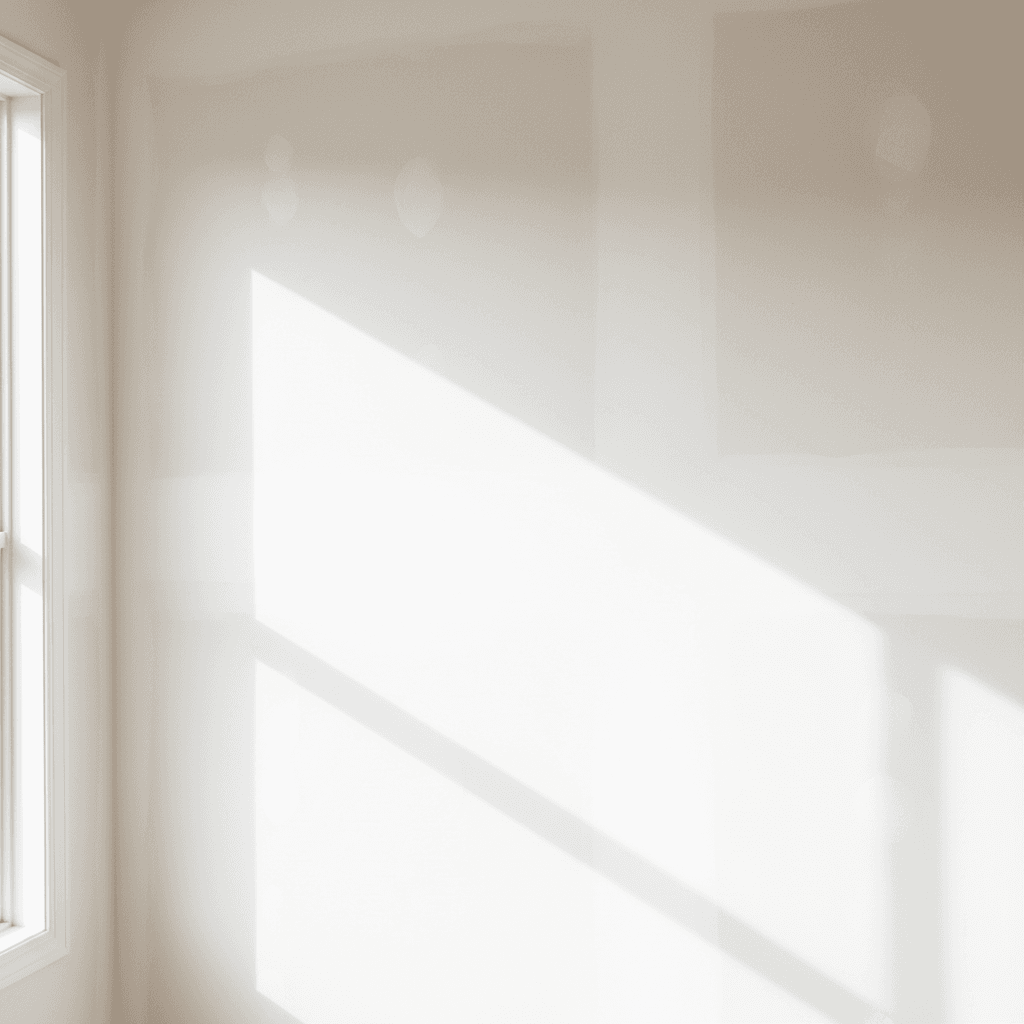 Smooth finished drywall wall with flawless surface